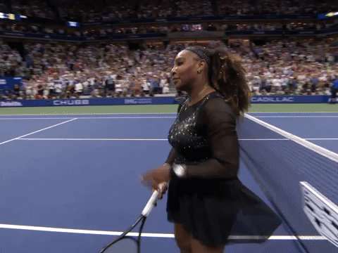 Serena Williams Waves To The Crowd