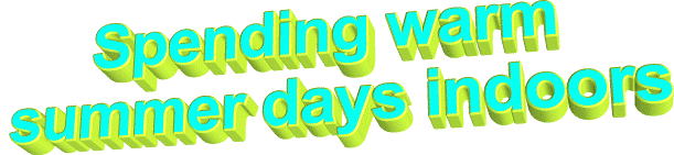3d words Spending warm summer days indoors Sticker by AnimatedText