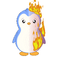 Nervous On Fire Sticker by Pudgy Penguins