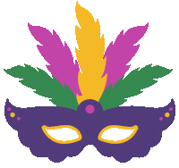 Mardi Gras Mask Sticker by Caravan Circus