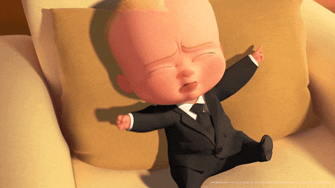 News Sebrae – Edição 62 - GIF do Poderoso Chefinho tomando mamadeira.