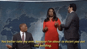 leslie jones you better take my arm because im about to escort you out the building GIF by Saturday Night Live