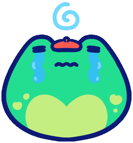 Sad Frog Sticker by Sunshunes