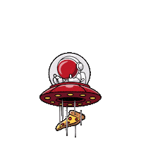 Pizza Ufo Sticker by Schiwyair