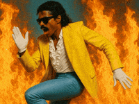 On Fire 1980S GIF by Jukebox Saints