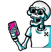 Phone Skull Sticker by Wytchlab