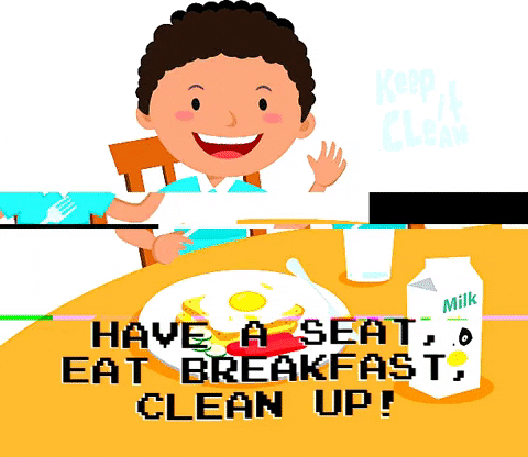 ichimann giphygifmaker giphyattribution haveaseat eatbreakfast keepitclean GIF