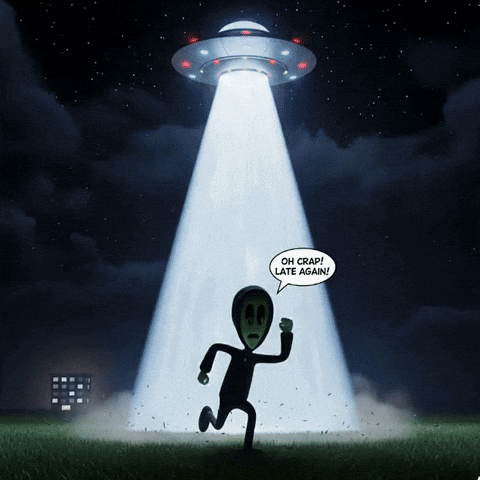 Running Late Wait For Me GIF by Lonely Aliens