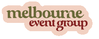 melbourneeventgroup logo hiring meg melbourne event group Sticker
