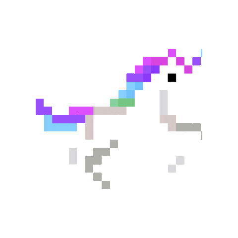 Pixel Unicorn Sticker by Onix Pink Shop