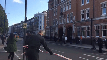 Police Close Off Streets Near Scene of London Train Blast