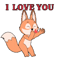 I Love You Kiss Sticker by Raposa Coffee