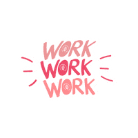 Pink Working Sticker by Lionart