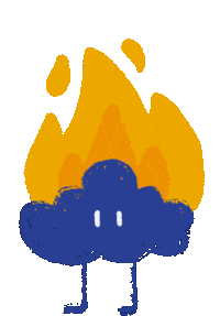 Angry Fire Sticker by Forest Cloud