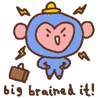 Big Brain Monkey Sticker by Simian Reflux