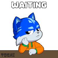 Tired Still Waiting Sticker by Toshithecat