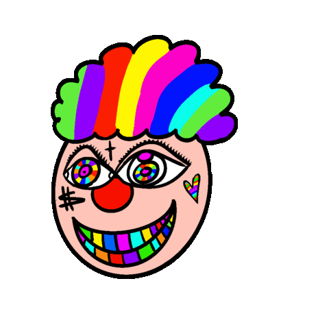 Sad Clown Rainbow Sticker
