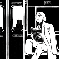 anjaslibar woman nyc book reading GIF