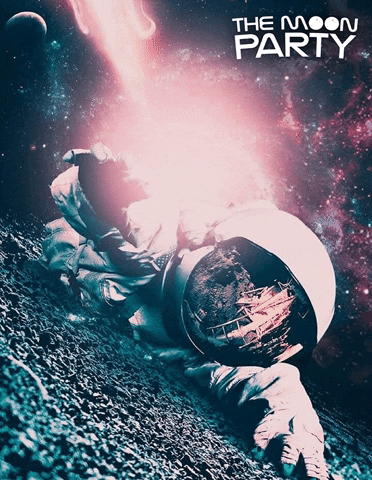themoonparty party space moon 2024 GIF