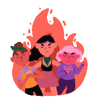 laencaladita fire feminism girlpower feminismo Sticker