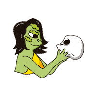 skull kiss Sticker by Lorena