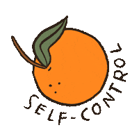 Self Control Orange Sticker by Be A Heart