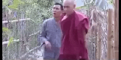 walk buddhist monk GIF