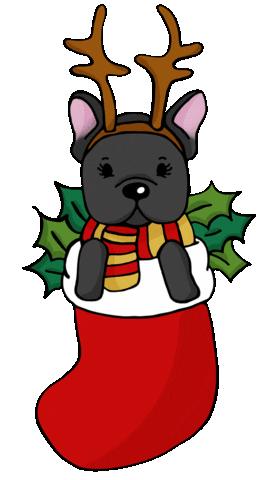 Dog Christmas Sticker by TEHZETA