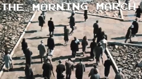 danelahiggins giphygifmaker work entering work the morning march GIF