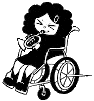 Wheelchair Trumpet Sticker by Chicas Rockeras S.E.L.A.