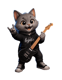 Rock And Roll Cat Sticker by Estúdio Legato