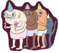 hungrypeachboy cat party baby follow Sticker