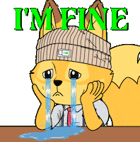 Its Okay Crying Sticker by Raposa Coffee