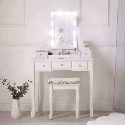 CarmeHome sparkle dressing table hollywood dressing table mirror dressing tabe GIF
