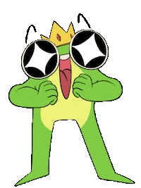 Frog Excitement Sticker