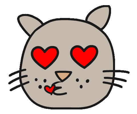 Cat Kiss Sticker by Thank You Coffee