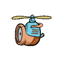 Robot Flying Sticker