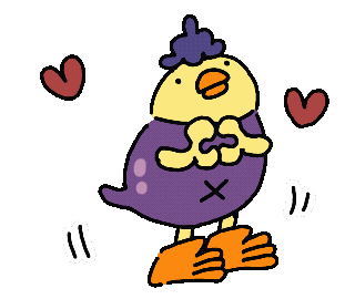 Heart Bird Sticker by ぴょろりんちょ（ひよこ人間ぴよ）