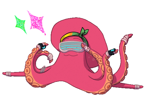 StarForest giphyupload wink rocky octopus Sticker