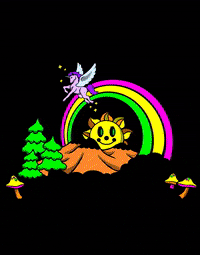 Ephemera rainbow unicorn mountains ephemera GIF
