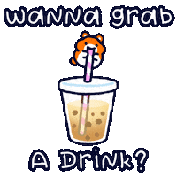 Boba Tea Drinking Sticker