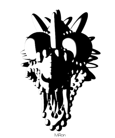 serious black and white STICKER by Miron