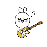 dongddal 토끼 음악 노래 기타 Sticker