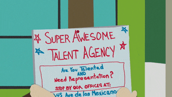 talent agency sign GIF by South Park 
