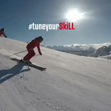 tuneyourskill snow winter ski skiing GIF