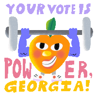 Voting Georgia Peach Sticker by Creative Courage