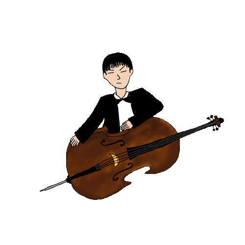 midori_green zero orchestra cello cellist Sticker