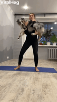 Pup Works Out with Its Person