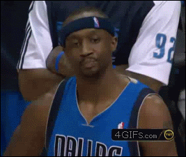Sports gif. A slow zoom in on Jason Terry, who looks at something offscreen without really emoting.