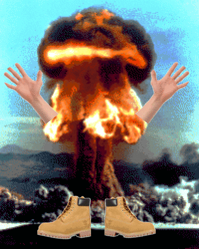 xenoself giphyupload panic nuke shaking  in boots GIF